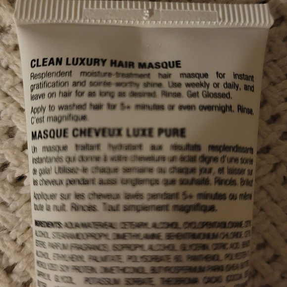 Gloss Moderne Clean Luxury Hair Masque Mask SOLEIL Mini Travel Size NEW - Picture 4 of 8